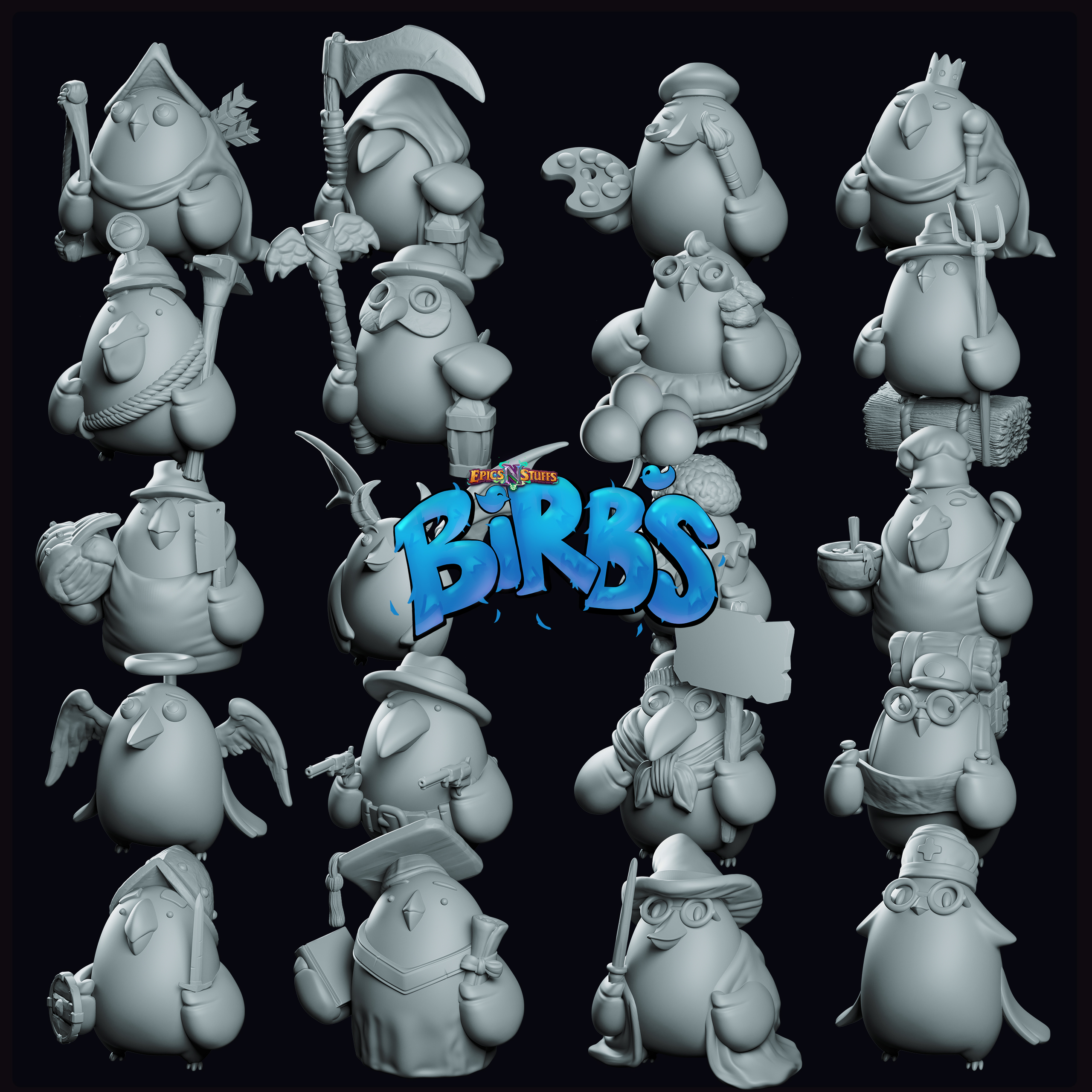 Birbs, DIY miniature set, miniatures and accessories